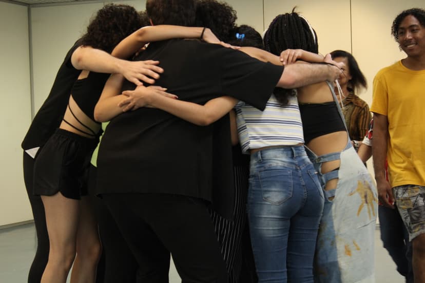 Participantes da oficina teatral